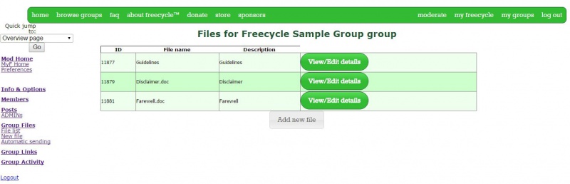Group file list